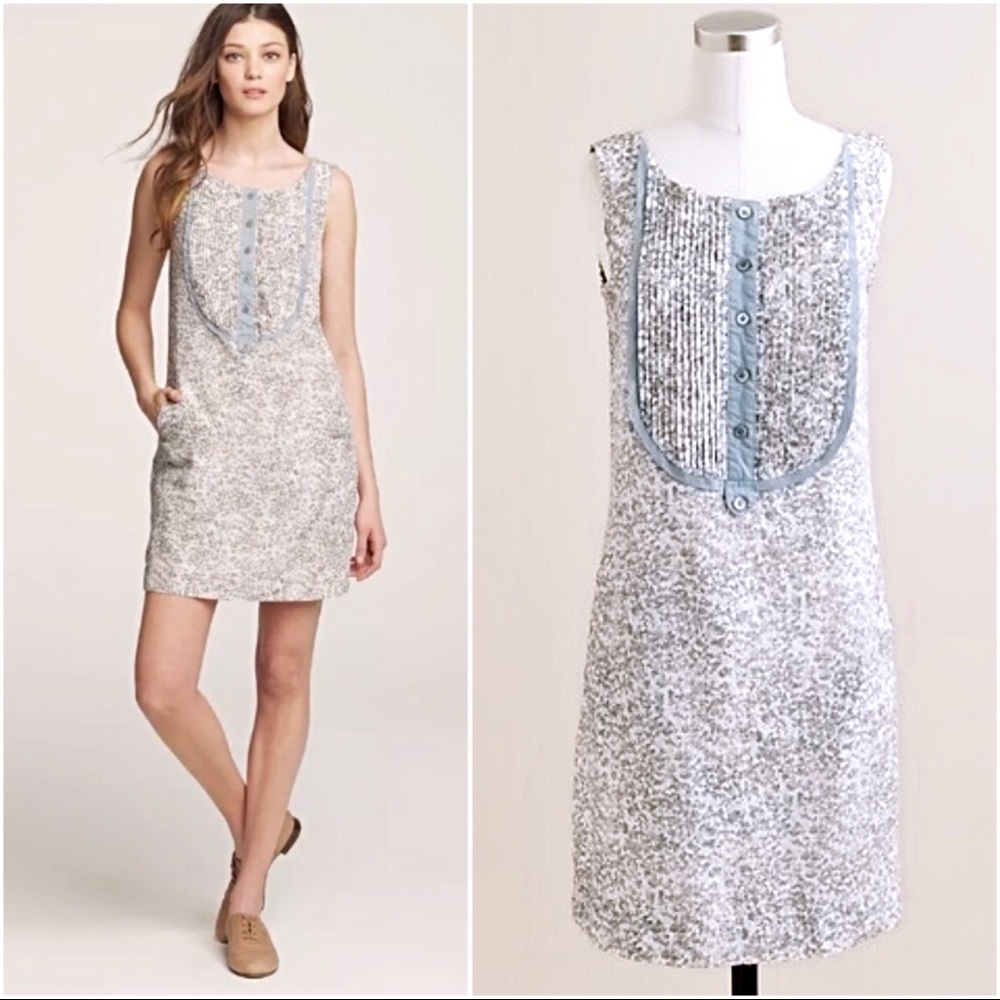 J. Crew Delphinium floral silk button-down dress 0